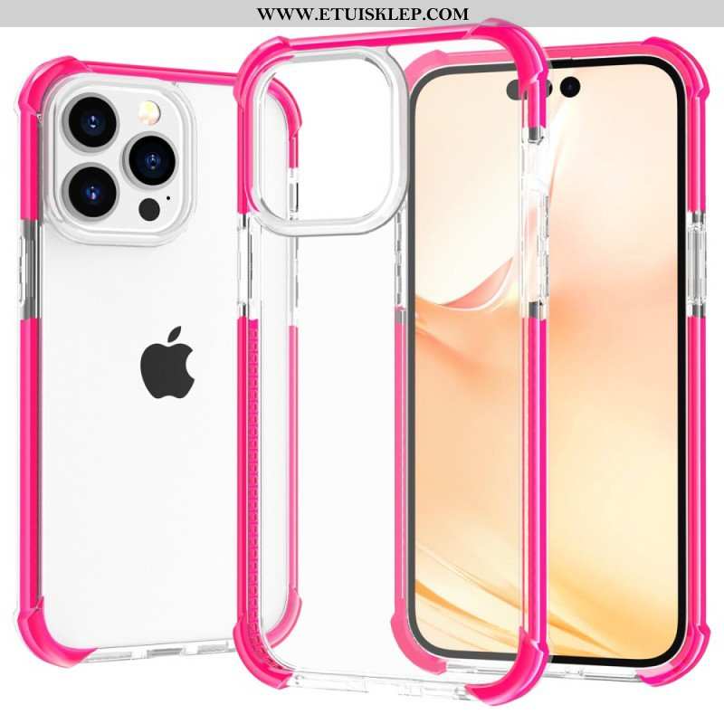 Etui do iPhone 14 Pro Max Przezroczyste Kolorowe Krawędzie